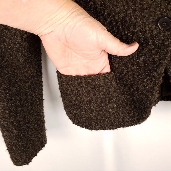 Zara Basic jacket nubby olive green & black size 6 - Picture 4 of 6